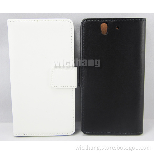 Genuine Real Leather Flip Wallet Case with Stand for Sony Xperia Z L36h (P-CSON001)
